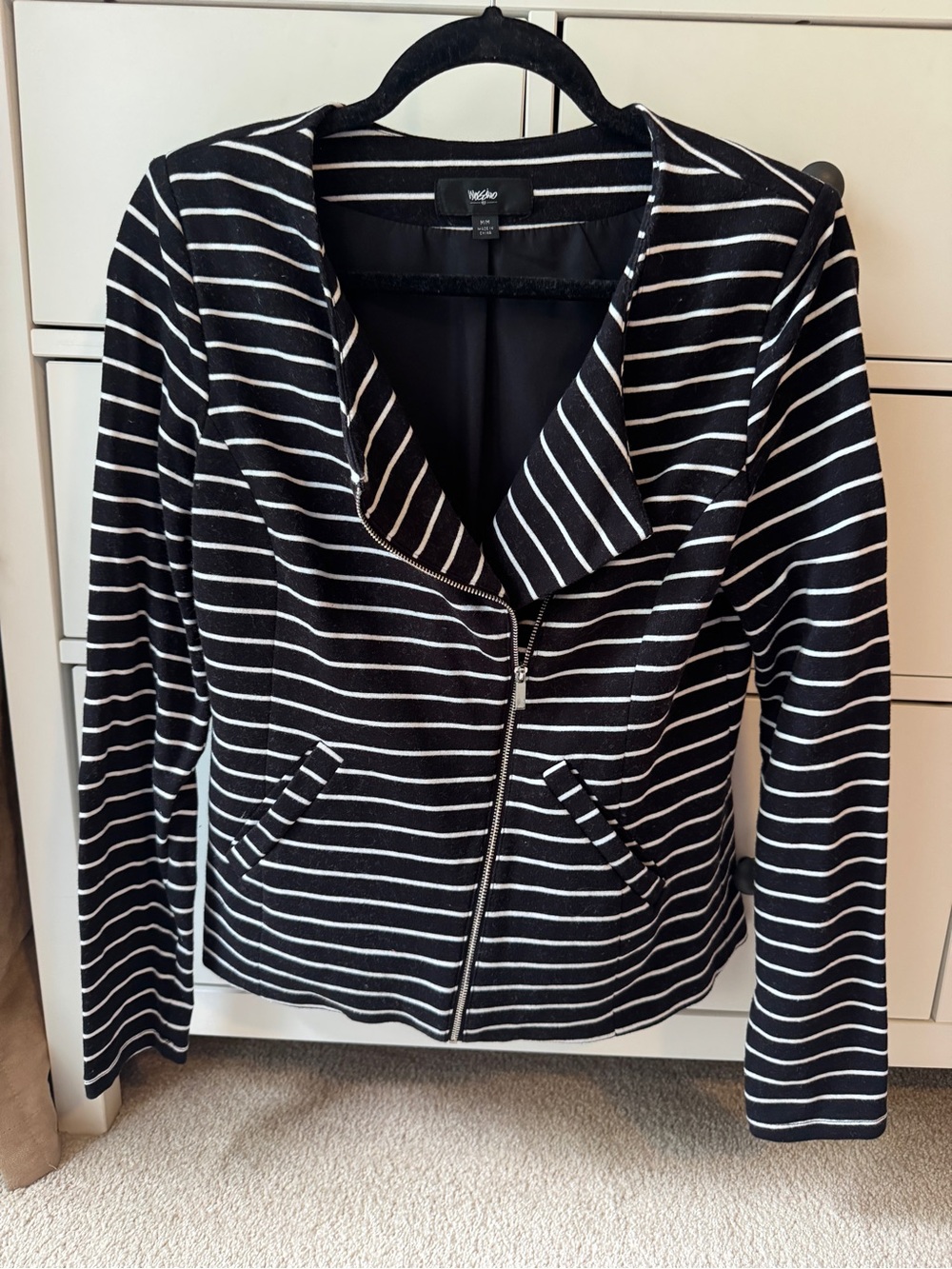 M&M'S Black and White Striped Blazer Jacket